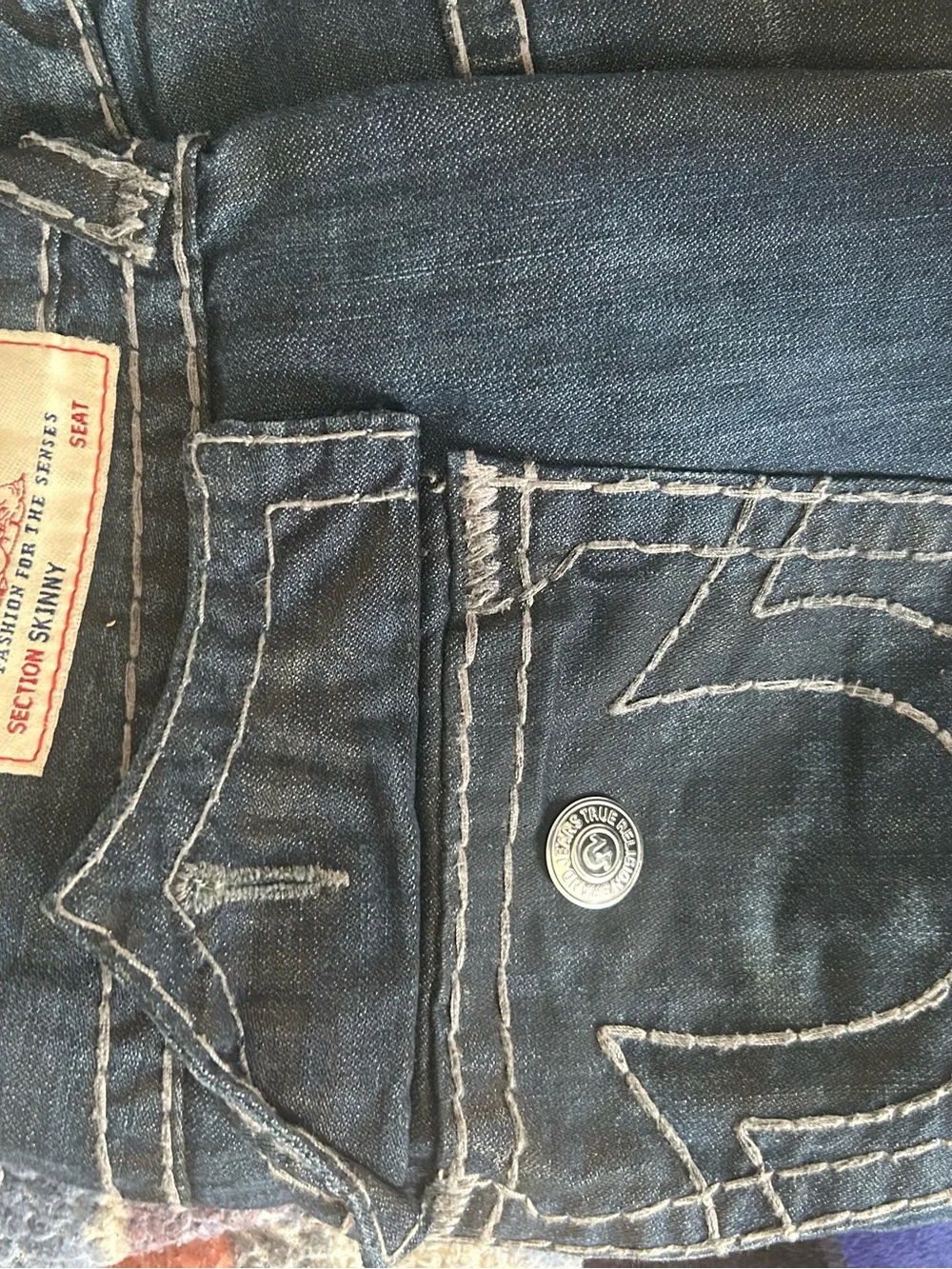 True Religion Dark Wash Blue Denim Jeans
